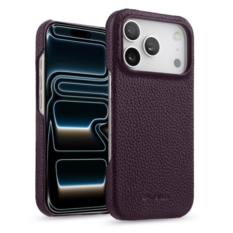 melkco Litchi Texture Magnetic Half Coverage Genuine Leather Phone Case, For iPhone 17e / 16e, For iPhone 17 Pro Max, For iPhone 17 Pro, For iPhone 17, For iPhone Air, For iPhone 16 Pro Max