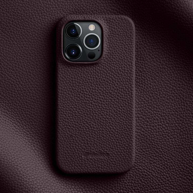 melkco Litchi Texture Magnetic Half Coverage Genuine Leather Phone Case, For iPhone 14 Pro, For iPhone 14 Pro Max