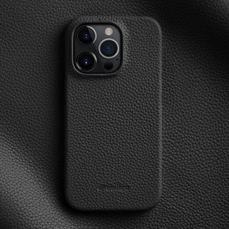 melkco Litchi Texture Magnetic Half Coverage Genuine Leather Phone Case, For iPhone 14 Pro, For iPhone 14 Pro Max