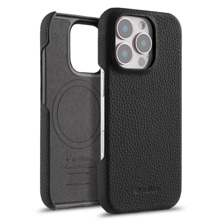 melkco Litchi Texture Magnetic Half Coverage Genuine Leather Phone Case, For iPhone 17e / 16e, For iPhone 17 Pro Max, For iPhone 17 Pro, For iPhone 17, For iPhone Air, For iPhone 16 Pro Max