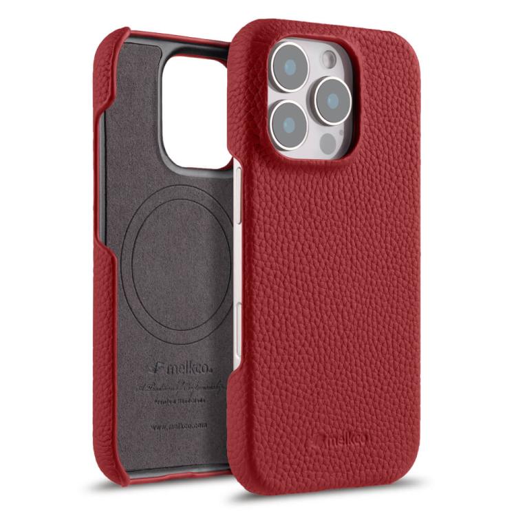 melkco Litchi Texture Magnetic Half Coverage Genuine Leather Phone Case, For iPhone 17e / 16e, For iPhone 17 Pro Max, For iPhone 17 Pro, For iPhone 17, For iPhone Air, For iPhone 16 Pro Max