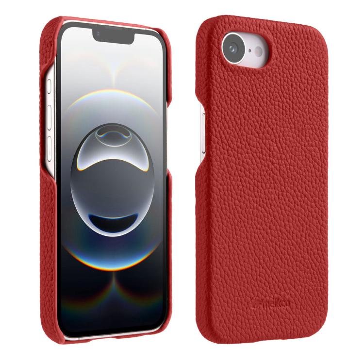 melkco Litchi Texture Magnetic Half Coverage Genuine Leather Phone Case, For iPhone 17e / 16e, For iPhone 17 Pro Max, For iPhone 17 Pro, For iPhone 17, For iPhone Air, For iPhone 16 Pro Max