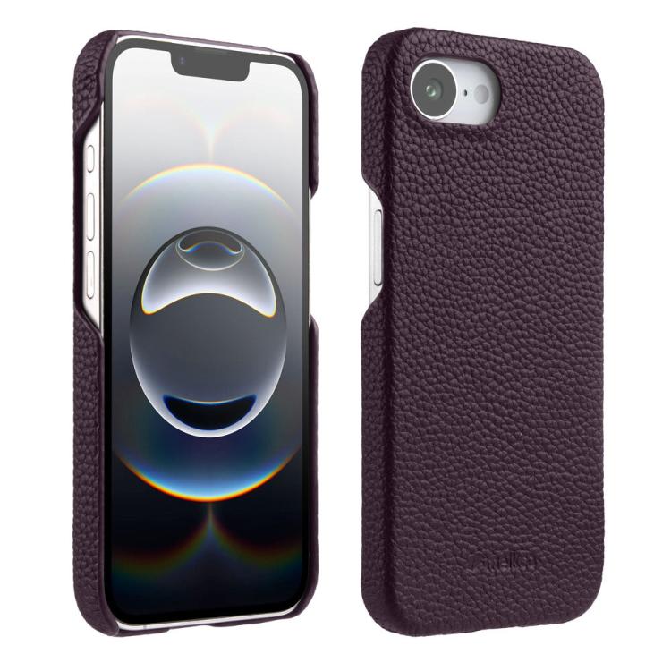 melkco Litchi Texture Magnetic Half Coverage Genuine Leather Phone Case, For iPhone 17e / 16e, For iPhone 17 Pro Max, For iPhone 17 Pro, For iPhone 17, For iPhone Air, For iPhone 16 Pro Max