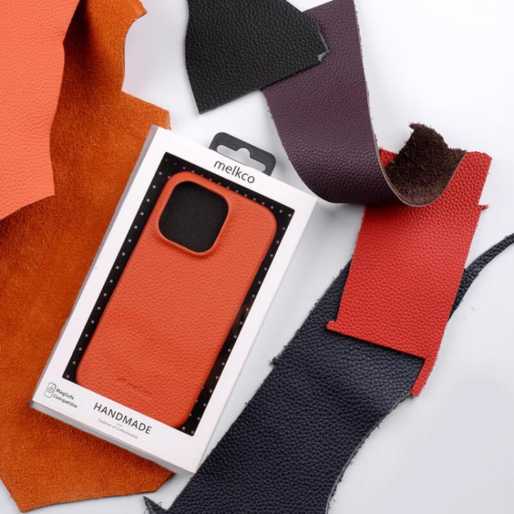 melkco Litchi Texture Magnetic Half Coverage Genuine Leather Phone Case, For iPhone 17e / 16e, For iPhone 17 Pro Max, For iPhone 17 Pro, For iPhone 17, For iPhone Air, For iPhone 16 Pro Max