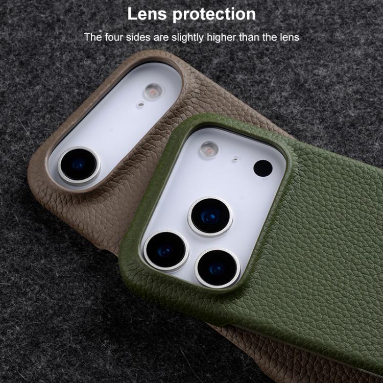 melkco Litchi Texture Magnetic Half Coverage Genuine Leather Phone Case, For iPhone 16 Pro, For iPhone 16, For iPhone 15 Pro Max, For iPhone 15 Pro, For iPhone 15, For iPhone 14