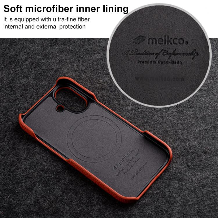melkco Litchi Texture Magnetic Half Coverage Genuine Leather Phone Case, For iPhone 16 Pro, For iPhone 16, For iPhone 15 Pro Max, For iPhone 15 Pro, For iPhone 15, For iPhone 14