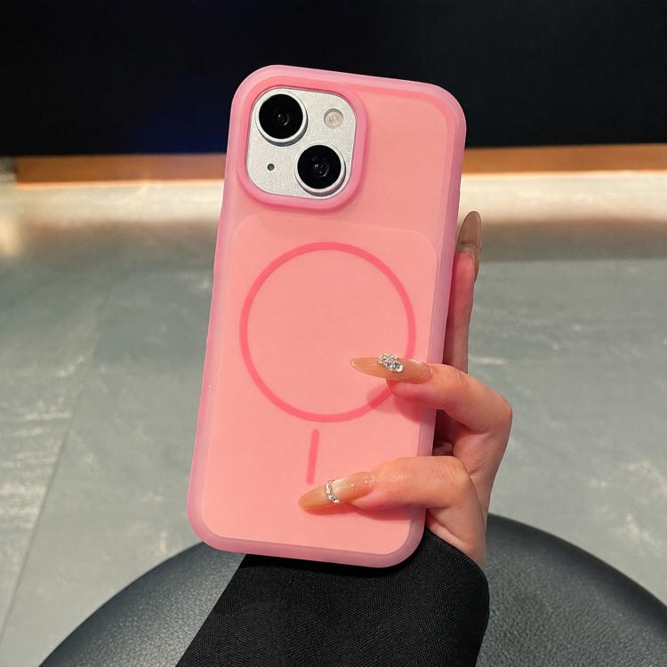 Ice Cream Skin Feel Liquid Silicone Fine Circle Magnetic Phone Case, For iPhone 16, For iPhone 15 Pro Max, For iPhone 15 Pro, For iPhone 15, For iPhone 14