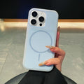 Ice Cream Skin Feel Liquid Silicone Fine Circle Magnetic Phone Case, For iPhone 14 Pro, For iPhone 14 Pro Max, For iPhone 13 Pro Max, For iPhone 13