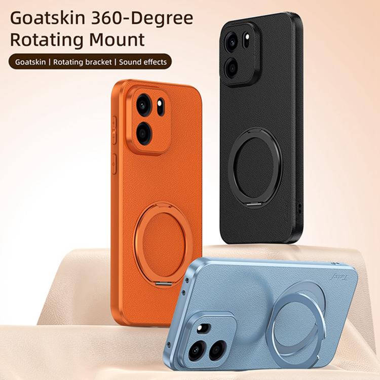 Goatskin Vegan Leather Magnetic Phone Case With 360 Degree Rotating Holder, For OnePlus Turbo 6V, For OnePlus Turbo 6, For OnePlus Ace 6, For OnePlus 15, For OnePlus Ace 5