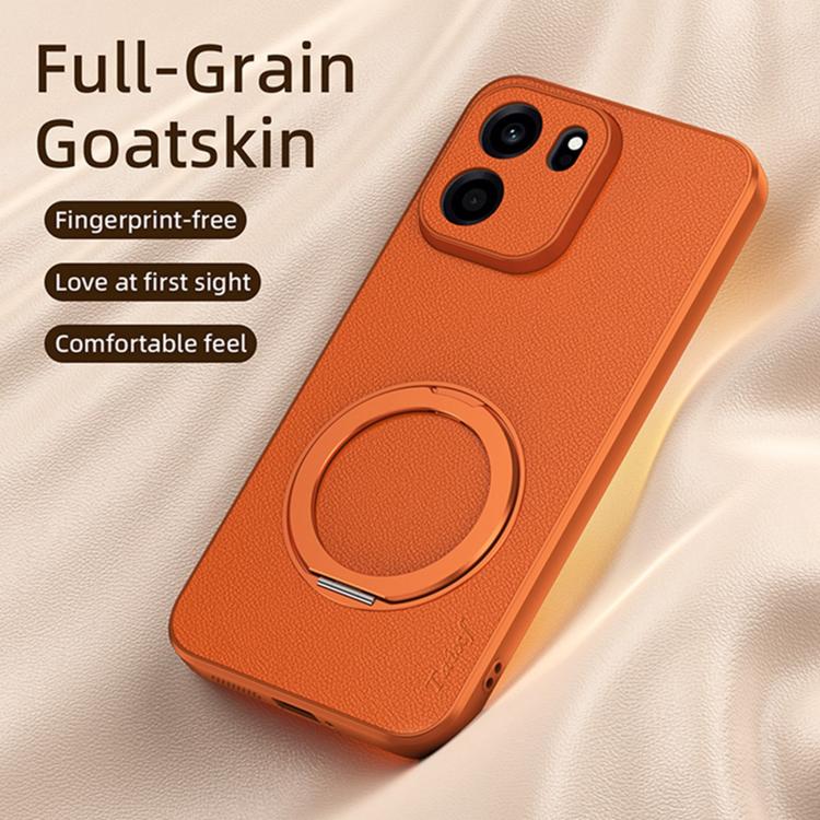 Goatskin Vegan Leather Magnetic Phone Case With 360 Degree Rotating Holder, For OnePlus Turbo 6V, For OnePlus Turbo 6, For OnePlus Ace 6, For OnePlus 15, For OnePlus Ace 5