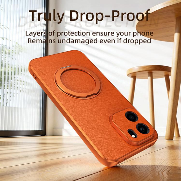 Goatskin Vegan Leather Magnetic Phone Case With 360 Degree Rotating Holder, For OnePlus Turbo 6V, For OnePlus Turbo 6, For OnePlus Ace 6, For OnePlus 15, For OnePlus Ace 5