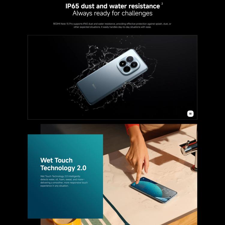 Xiaomi Redmi Note 15 Pro 4G Global, 12GB+256GB, In-screen Fingerprint, 6.77 inch Xiaomi HyperOS 2 MediaTek Helio G200-Ultra Octa Core, Network: 4G, NFC, 12GB+256GB