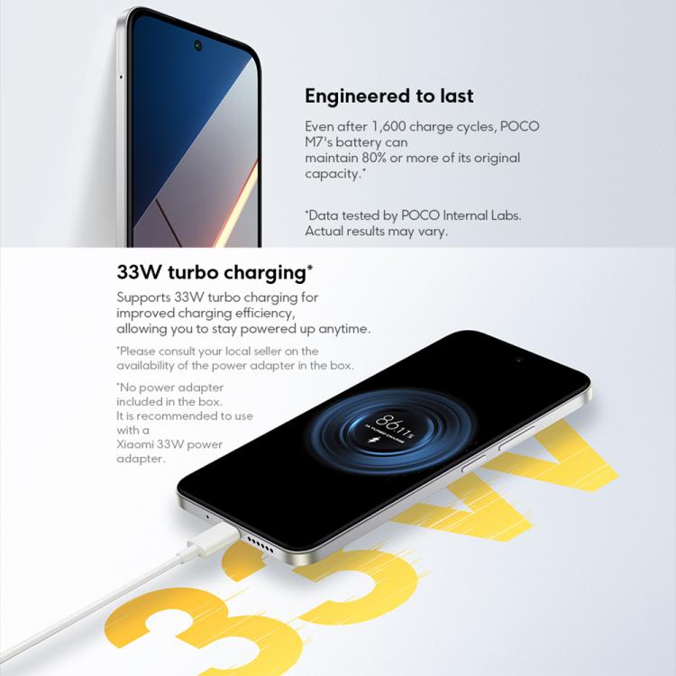 Xiaomi POCO M7 Global, 6GB+128GB, Side Fingerprint, 6.9 inch Xiaomi HyperOS 2 Snapdragon 685 4G Octa Core, NFC, Network: 4G, 6GB+128GB