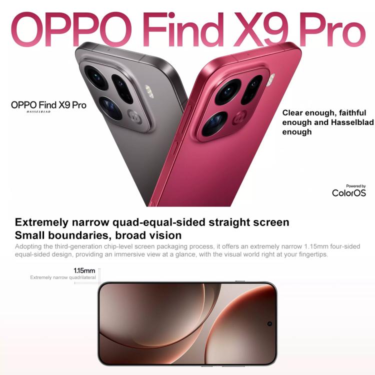OPPO Find X9 Pro AI Phone, 16GB+1TB, Screen Fingerprint, 6.78 inch ColorOS 16.0 Dimensity 9500 Octa Core, NFC, OTG, Network: 5G, 16GB+1TB