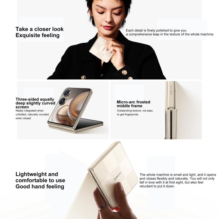 Xiaomi MIX Flip 2, 12GB+256GB, 6.86 inch + 4.01 inch Xiaomi HyperOS 2 Snapdragon 8 Elite Octa Core, NFC, Network: 5G, 12GB+256GB