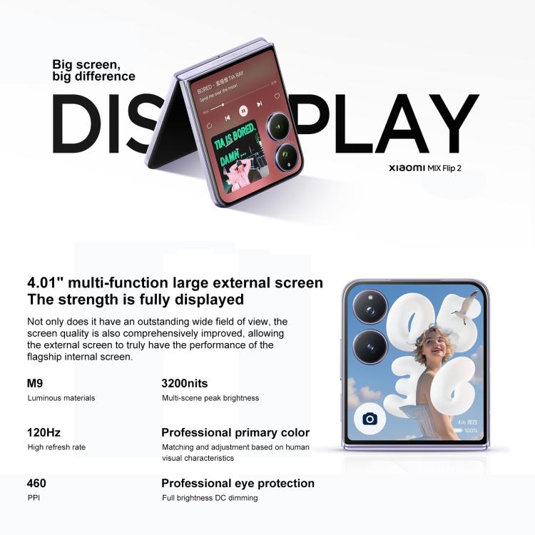 Xiaomi MIX Flip 2, 12GB+256GB, 6.86 inch + 4.01 inch Xiaomi HyperOS 2 Snapdragon 8 Elite Octa Core, NFC, Network: 5G, 12GB+256GB