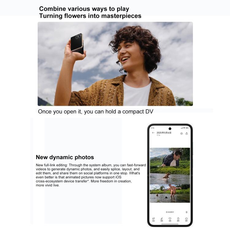 Xiaomi MIX Flip 2, 12GB+512GB, 6.86 inch + 4.01 inch Xiaomi HyperOS 2 Snapdragon 8 Elite Octa Core, NFC, Network: 5G, 12GB+512GB