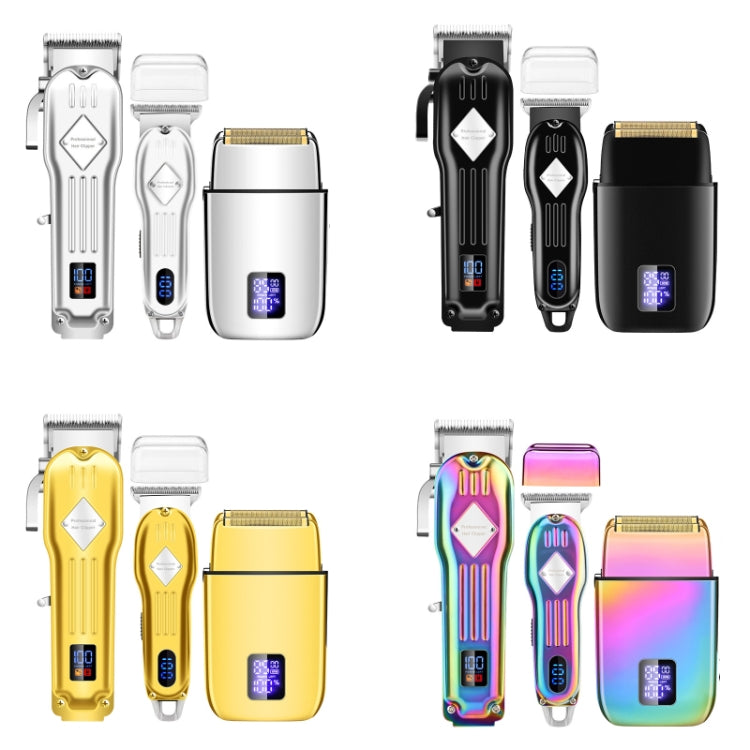 3pcs /Set Men Home Hair Salon High-power Hair Clipper