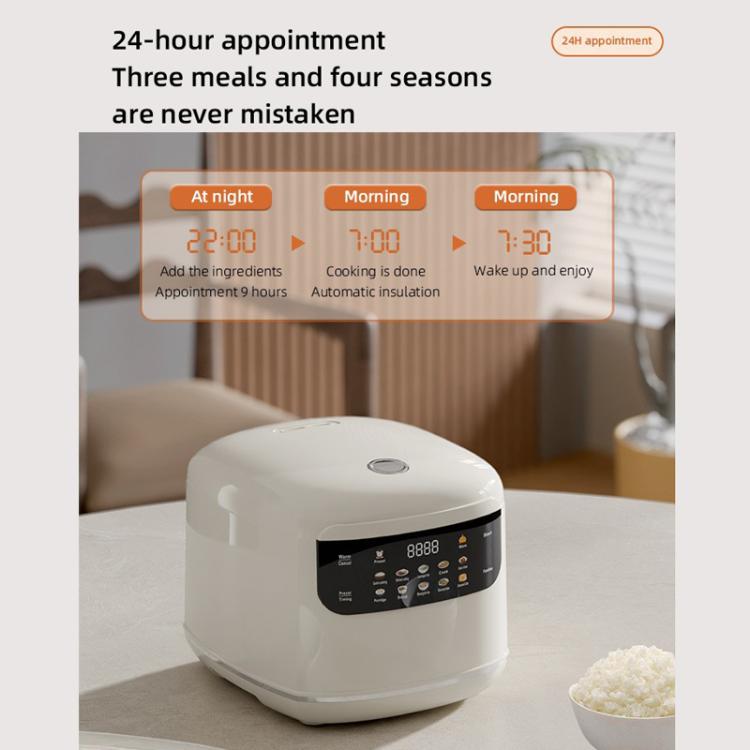 400W 2L Electric Rice Cooker with Color Screen 10 Preset Menus, 24H Smart Booking for 1-2 People, EU Plug 220V, UK Plug 220V, US Plug 110V